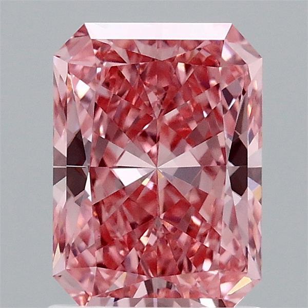 1.52ct Radiant FANCY VIVID PINK VVS2 Lab Created Diamond