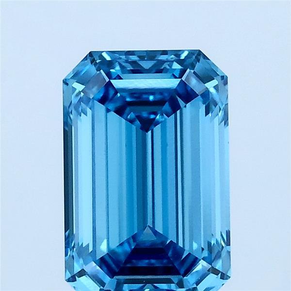 1.5ct Emerald FANCY VIVID BLUE VS1 Lab Created Diamond