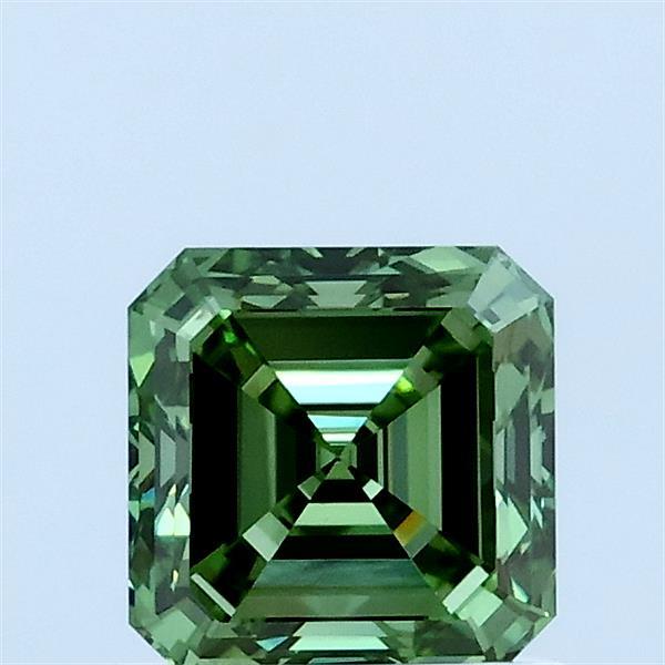 1ct Asscher FANCY VIVID GREEN VS1 Lab Created Diamond
