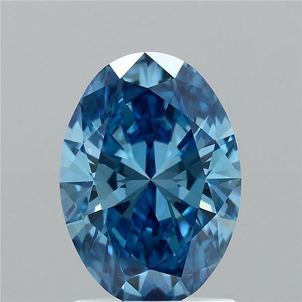 1.52ct Oval FANCY VIVID BLUE VS1 Lab Created Diamond