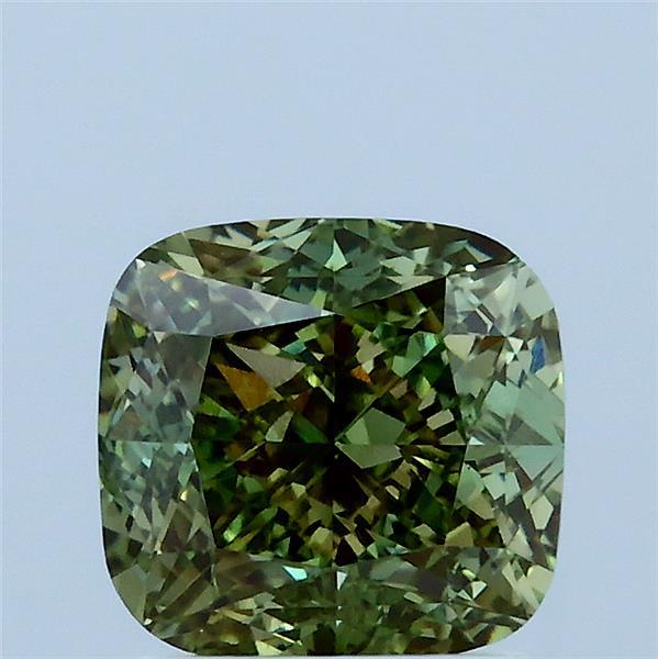 2.02ct Cushion FANCY VIVID GREEN VS1 Lab Created Diamond