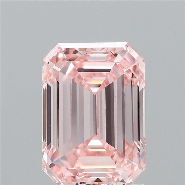 2.07ct Emerald FANCY INTENSE PINK VS1 Lab Created Diamond