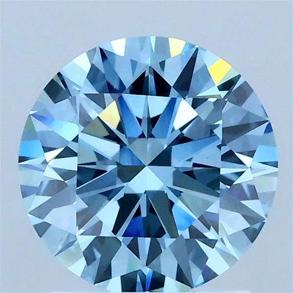 1.53ct Round FANCY VIVID BLUE VS1 Lab Created Diamond