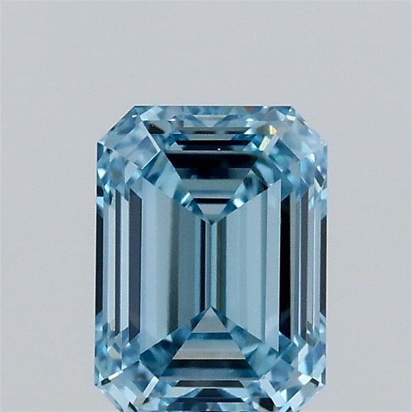 0.95ct Emerald FANCY INTENSE BLUE VVS2 Lab Created Diamond