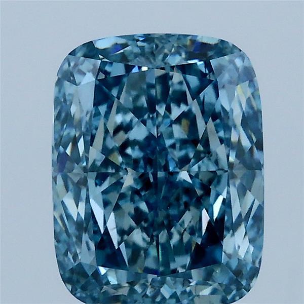2.09ct Cushion FANCY VIVID BLUE VS2 Lab Created Diamond