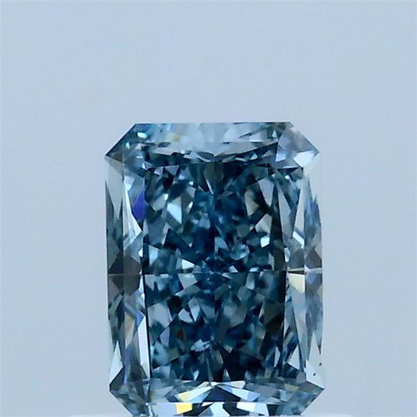 0.74ct Radiant FANCY INTENSE BLUE GREENISH VS2 Lab Created Diamond