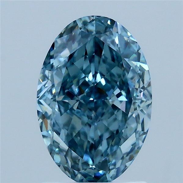 2.06ct Oval FANCY VIVID BLUE VS1 Lab Created Diamond