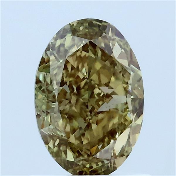 1.18ct Oval FANCY INTENSE GREENISH YELLOW VS1 Lab Created Diamond