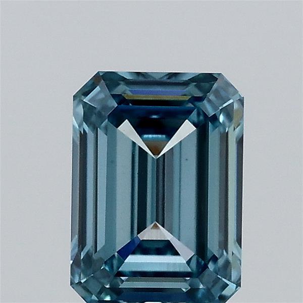 1ct Emerald FANCY VIVID BLUE VS1 Lab Created Diamond