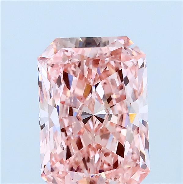 1.5ct Radiant FANCY VIVID PINK VVS2 Lab Created Diamond