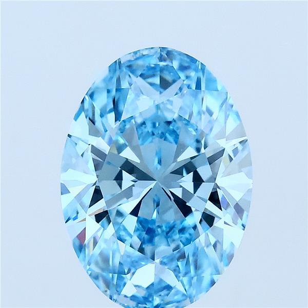 2.6ct Oval FANCY VIVID BLUE VS1 Lab Created Diamond