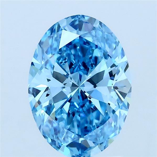 1.5ct Oval FANCY VIVID BLUE VS1 Lab Created Diamond