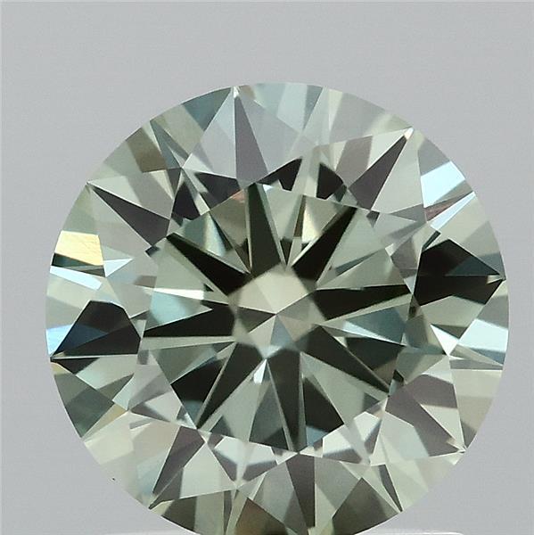 1.38ct Round FANCY VIVID GREEN VVS2 Lab Created Diamond