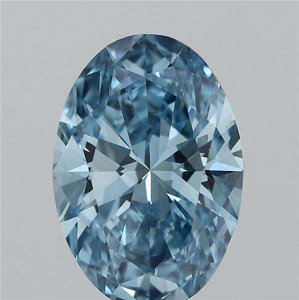 1.65ct Oval FANCY VIVID BLUE VS1 Lab Created Diamond