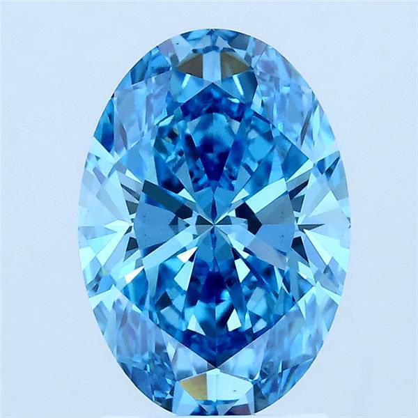 2.04ct Oval FANCY VIVID BLUE VS1 Lab Created Diamond