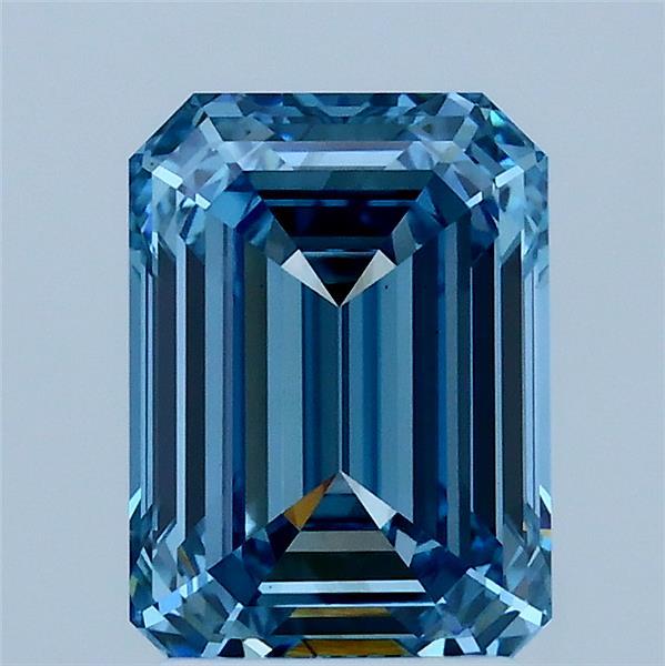 2.03ct Emerald FANCY VIVID BLUE VS2 Lab Created Diamond