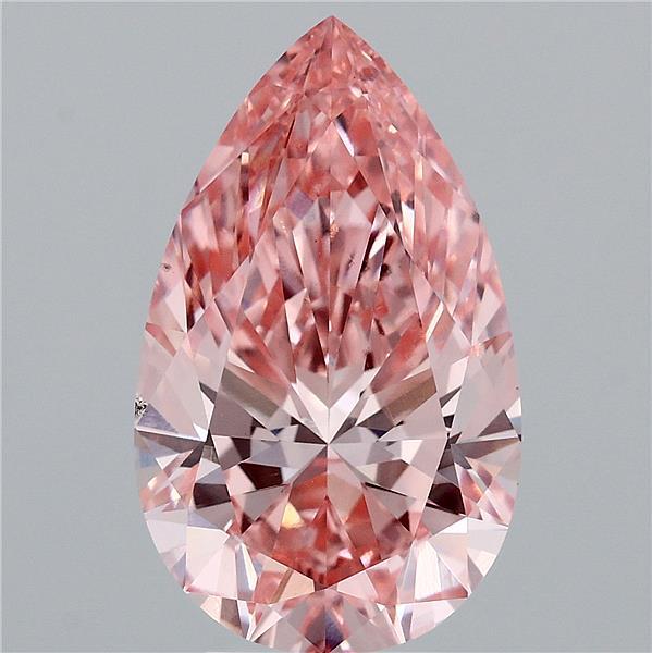 4.68ct Pear FANCY VIVID PINK VVS2 Lab Created Diamond