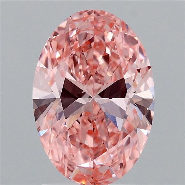 1.84ct Oval FANCY VIVID PINK VS1 Lab Created Diamond