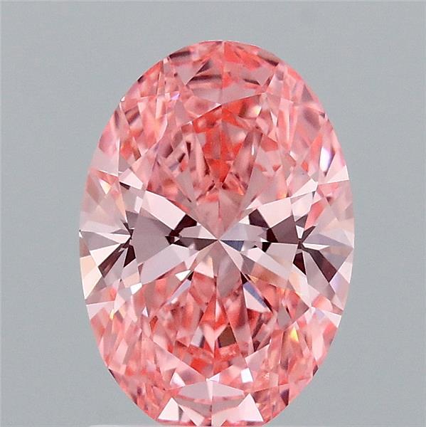 1.57ct Oval FANCY VIVID PINK VVS2 Lab Created Diamond