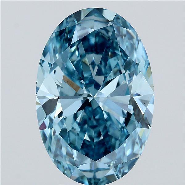 5.52ct Oval FANCY VIVID BLUE VS1 Lab Created Diamond