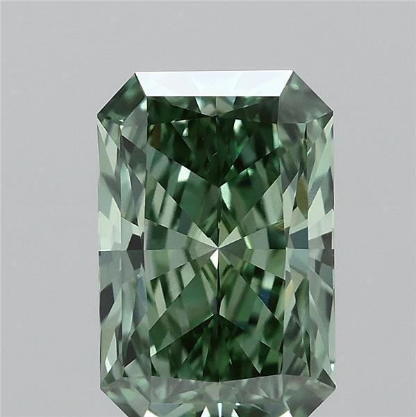 1.13ct Radiant FANCY VIVID GREEN VVS1 Lab Created Diamond