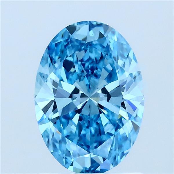 1.02ct Oval FANCY VIVID BLUE VS1 Lab Created Diamond