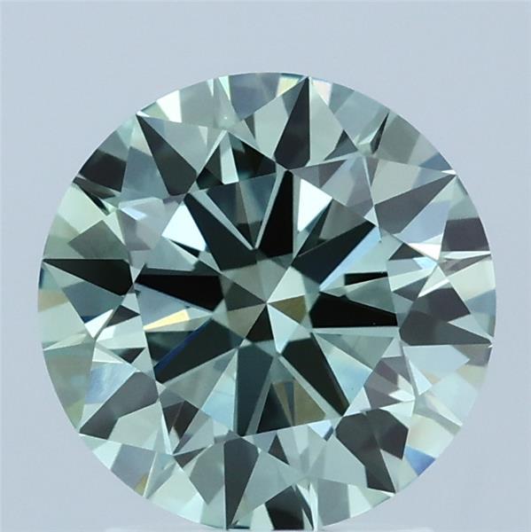 2.05ct Round FANCY VIVID GREEN VVS2 Lab Created Diamond