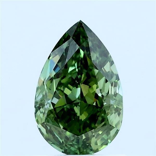 1.01ct Pear FANCY VIVID GREEN VS1 Lab Created Diamond
