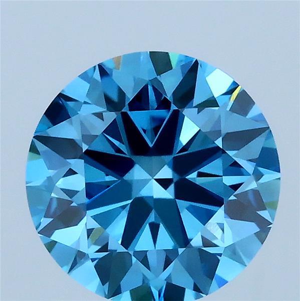 2.01ct Round FANCY VIVID BLUE VS1 Lab Created Diamond