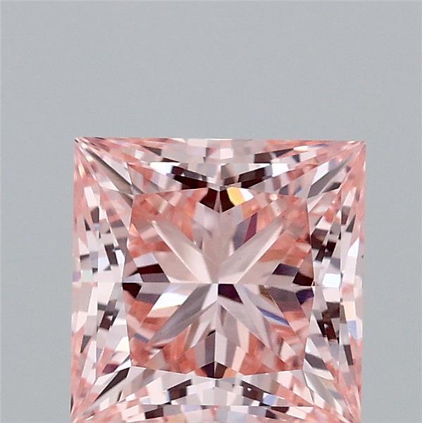 1.76ct Princess FANCY VIVID PINK VS1 Lab Created Diamond