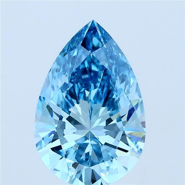 2.01ct Pear FANCY VIVID BLUE VVS2 Lab Created Diamond
