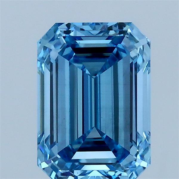 1.51ct Emerald FANCY VIVID BLUE VS1 Lab Created Diamond