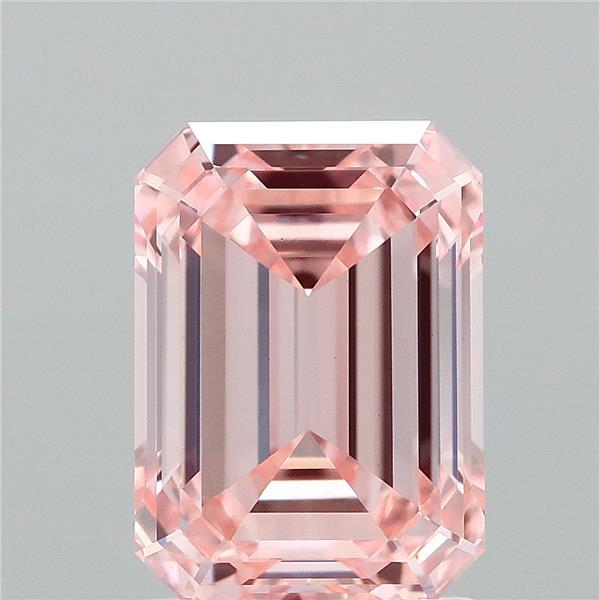 2.02ct Emerald FANCY INTENSE PINK VVS2 Lab Created Diamond