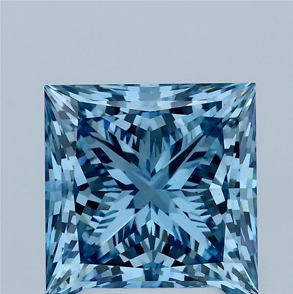 3.01ct Princess FANCY VIVID BLUE VS1 Lab Created Diamond