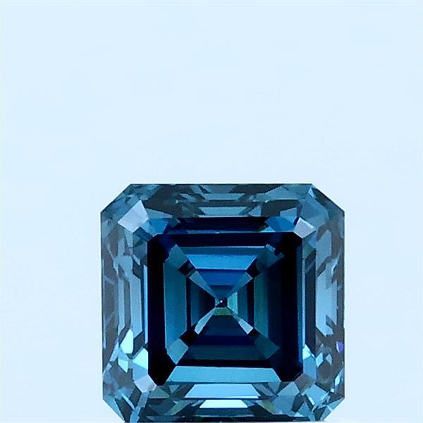 0.69ct Asscher FANCY VIVID BLUE VVS2 Lab Created Diamond