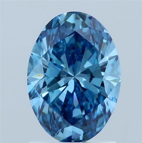 1.52ct Oval FANCY VIVID BLUE VS2 Lab Created Diamond