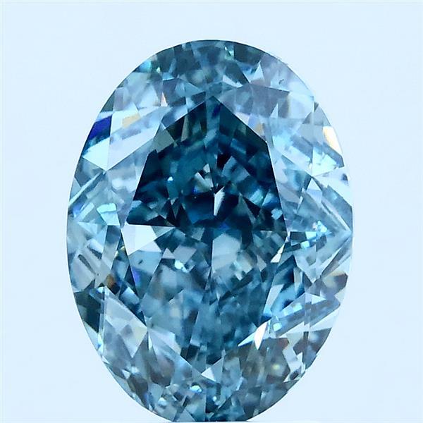 3.02ct Oval FANCY VIVID BLUE VS2 Lab Created Diamond