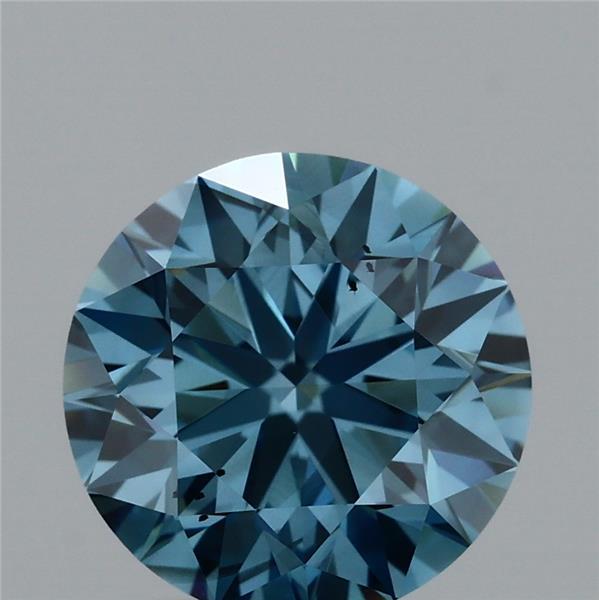 2.01ct Round FANCY VIVID BLUE VS2 Lab Created Diamond