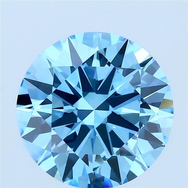 2ct Round FANCY VIVID BLUE VS1 Lab Created Diamond