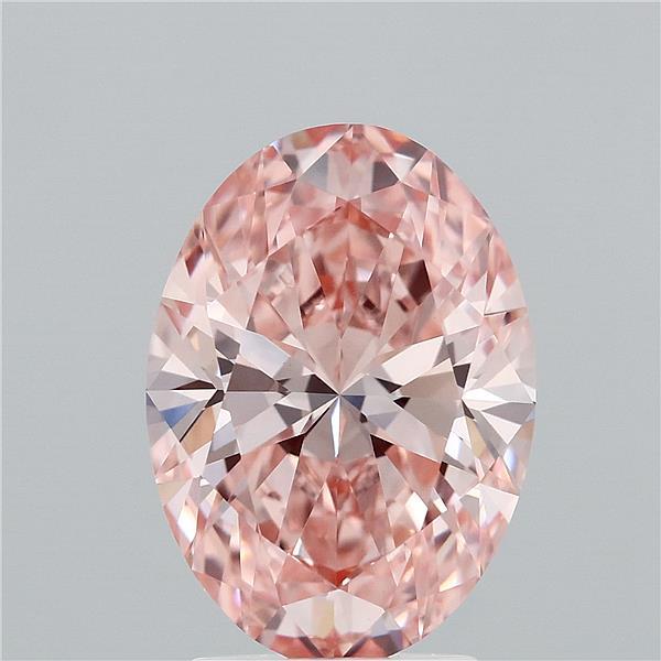 2.83ct Oval FANCY VIVID PINK VVS2 Lab Created Diamond