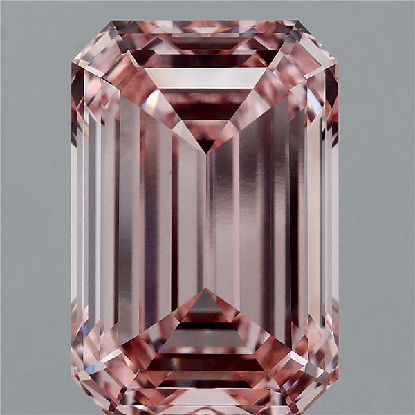 6.1ct Emerald FANCY INTENSE PINK VVS2 Lab Created Diamond
