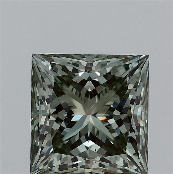 2.17ct Princess FANCY INTENSE GREEN VS1 Lab Created Diamond