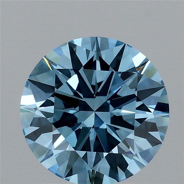 2.05ct Round FANCY VIVID BLUE VS1 Lab Created Diamond