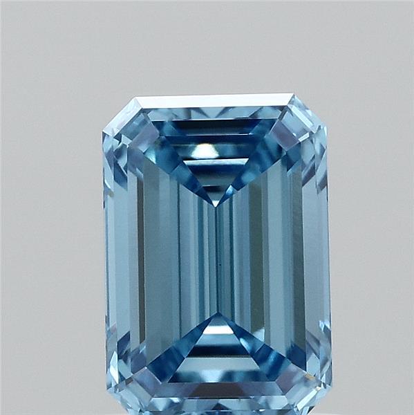 1ct Emerald FANCY VIVID BLUE VVS2 Lab Created Diamond