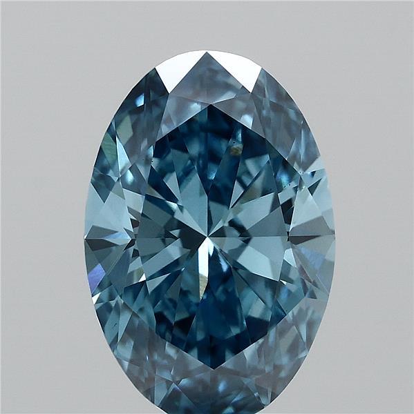 2.01ct Oval FANCY VIVID BLUE VS1 Lab Created Diamond