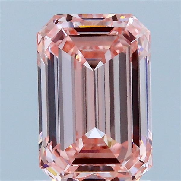 1.51ct Emerald FANCY INTENSE PINK VVS2 Lab Created Diamond
