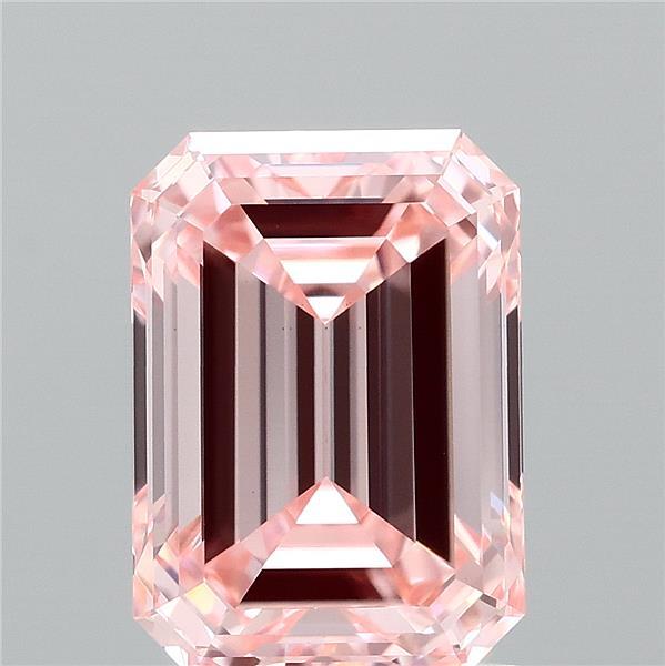 2.01ct Emerald FANCY VIVID PINK VS1 Lab Created Diamond