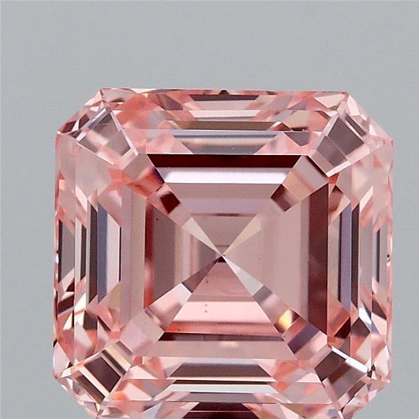 3.06ct Asscher FANCY VIVID PINK VS1 Lab Created Diamond
