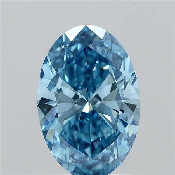 1.5ct Oval FANCY VIVID BLUE VS1 Lab Created Diamond