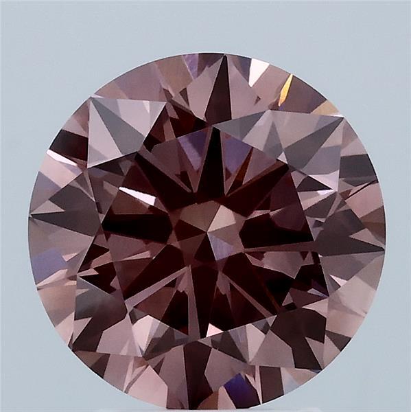 3.03ct Round FANCY VIVID PINK VVS2 Lab Created Diamond